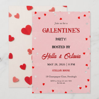 Valentine Party Invitation Printable Template Inbjudningar