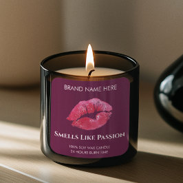 Valentine Passion & Love Anpassad Ljussticka Etike Fyrkantigt Klistermärke