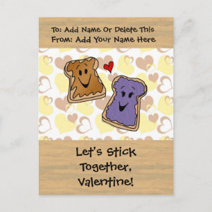 Valentine Peanut Butter och Jelly Helg Vykort