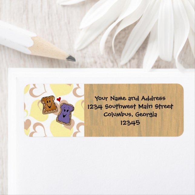 Valentine Peanut Butter och Jelly Returadress Etikett (Insitu)