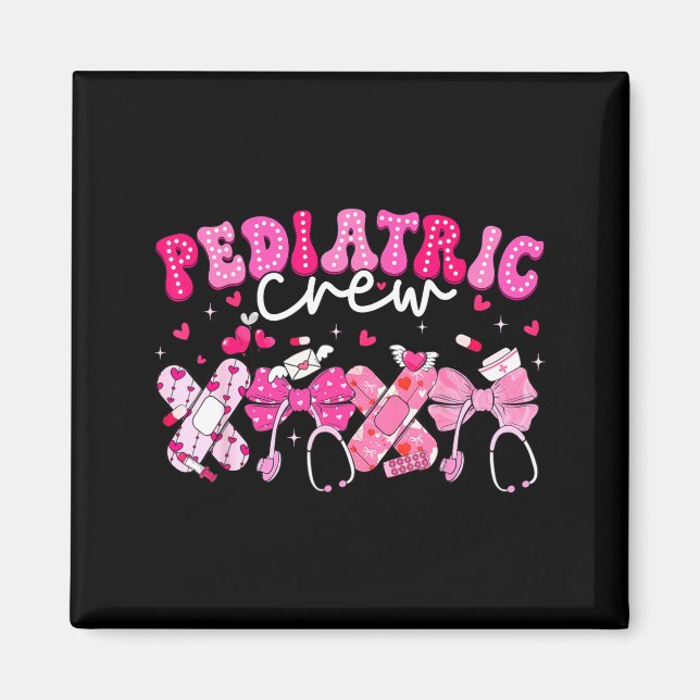 Valentine Pediatric Crew Xoxo Nurse Coquette Bow P Magnet (Framsidan)
