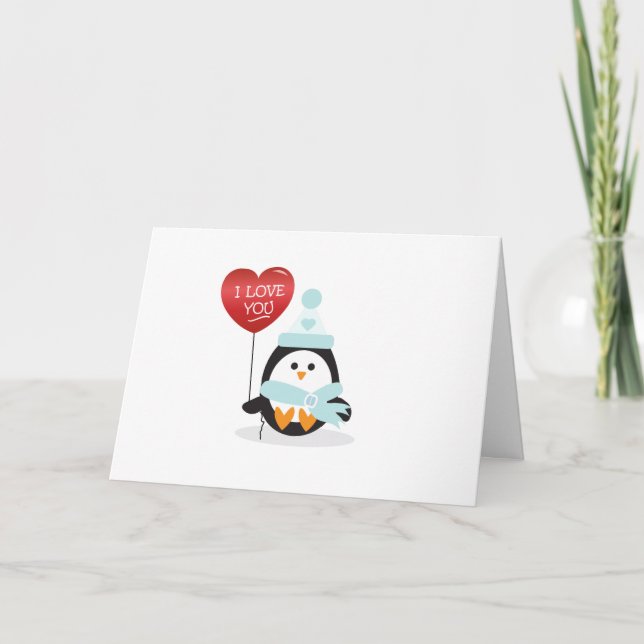 Valentine Penguin! Helgkort (Framsida)