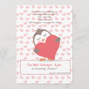 Valentine Penguin-inbjudan Inbjudningar