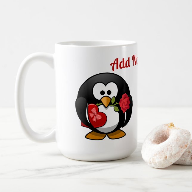 Valentine Penguin Kaffemugg (Med munk)