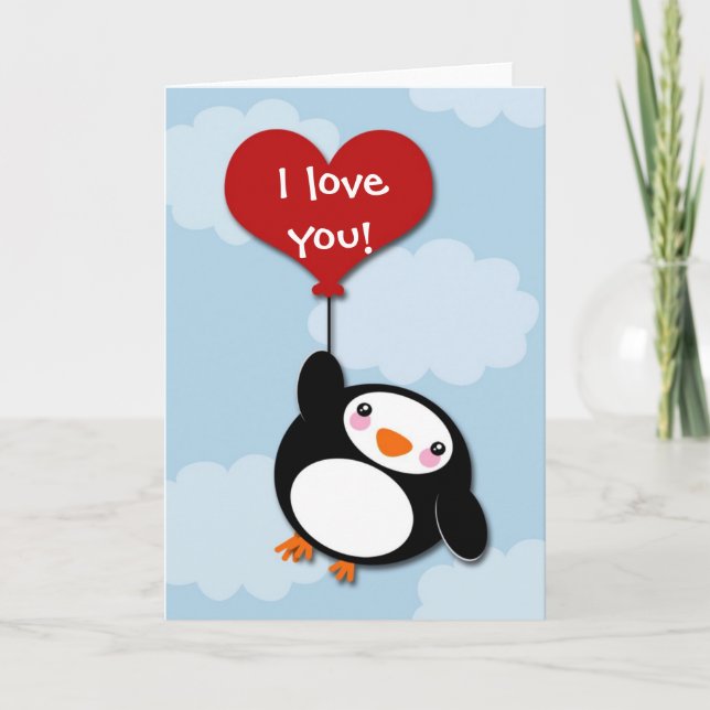 Valentine PENGUIN - kort (Framsida)