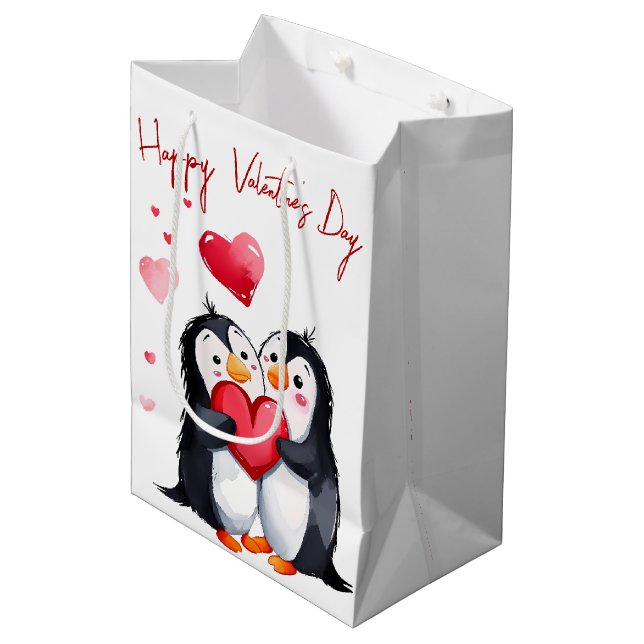 Valentine Penguins with Heart (Framsidan Vinklad)