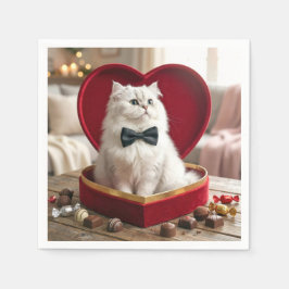 Valentine Persisk Katt I Chokladask Pappersservett