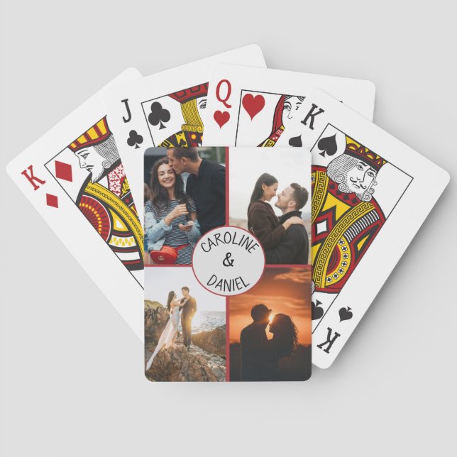 Valentine personlig fotocollage och namn casinokort (Baksidan)