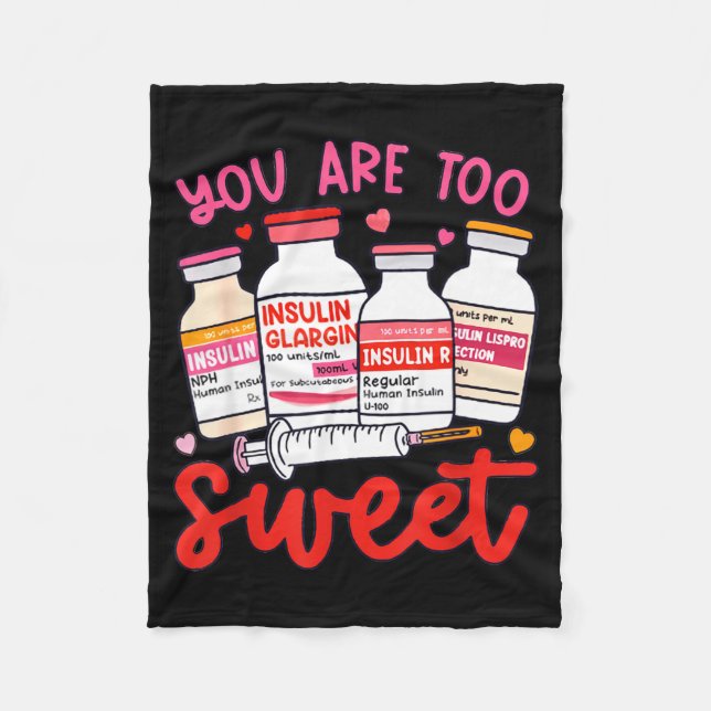 Valentine Pharmacist Diabetic Nurse Insulin Diabet Fleecefilt (Framsidan)