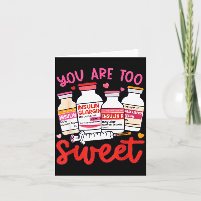 Valentine Pharmacist Diabetic Nurse Insulin Diabet Kort (Framsida)
