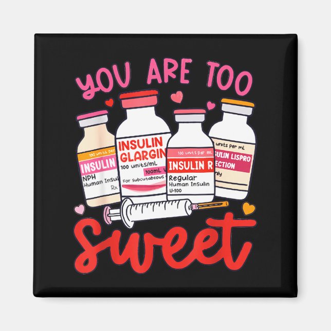 Valentine Pharmacist Diabetic Nurse Insulin Diabet Magnet (Framsidan)