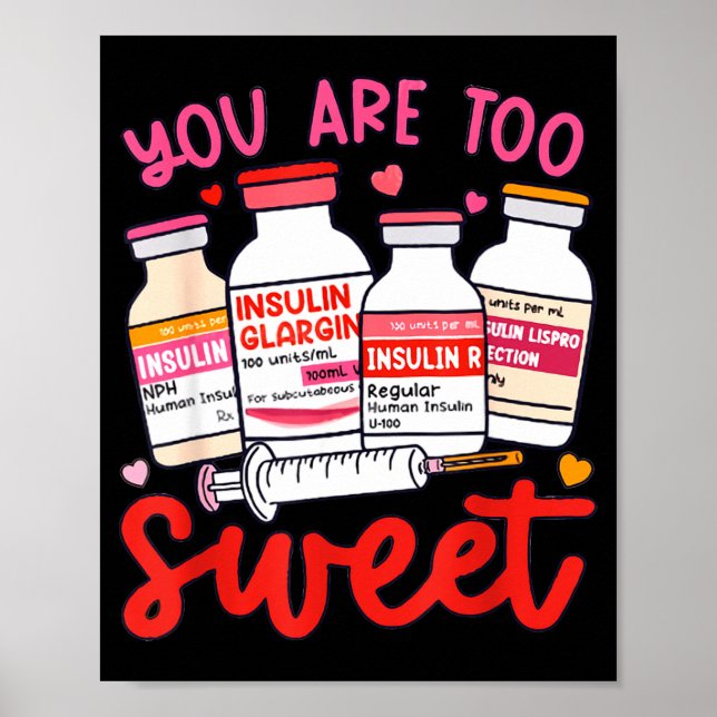Valentine Pharmacist Diabetic Nurse Insulin Diabet Poster (Framsidan)