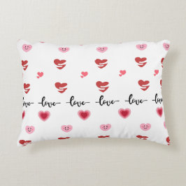 Valentine Pillow Heart Love Text Prydnadskudde