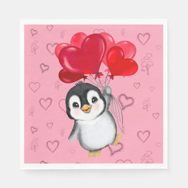 Valentine Pingvin  Pappersservett (Framsidan)