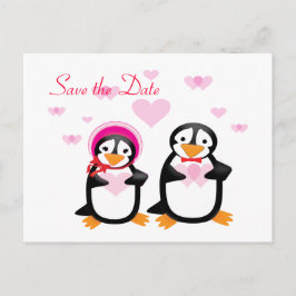 Valentine Pingviner Spara Datum Postkort Meddelande Vykort