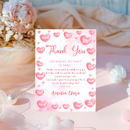 Valentine Pink Älskling Födelsedagsfoto Tack Kort