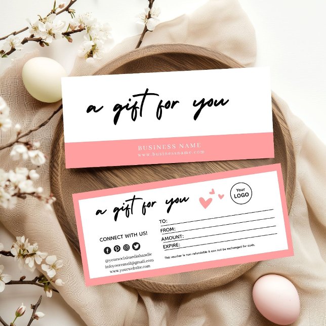 Valentine Pink Elegant Gift Certificate  (Skapare uppladdad)