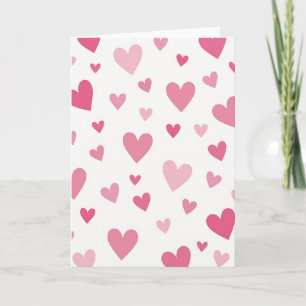 Valentine Pink Hjärtan Kort
