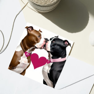 Valentine Pit Bulls Sweethearts Kärlek Julkort