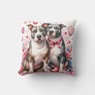 Valentine Pitbull Dekorativ kudde - Cute Hund Coup