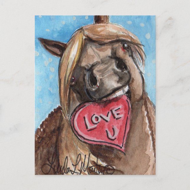 Valentine Pony Postcard Taffy Helg Vykort (Framsida)
