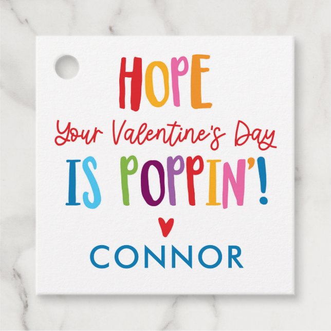 Valentine Pop IT-programmet gynnar Kids Valentine- Gåvor Etiketter (Framsida)