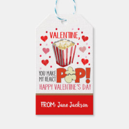 Valentine Popcorn Gift Märkre Presentetikett