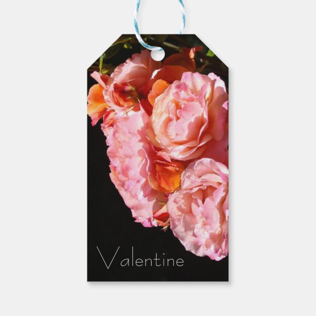 Valentine present märkre Kärlek Joy Happiness Rosa Presentetikett (Baksidan)