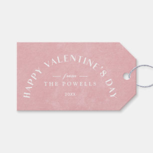Valentine-presentgåva med valvformad hjärtform - R Presentetikett