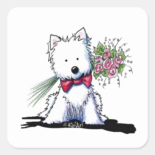 Valentine Prince Westie Klistermärken (Framsida)