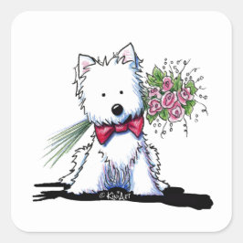Valentine Prince Westie Stickers Fyrkantigt Klistermärke