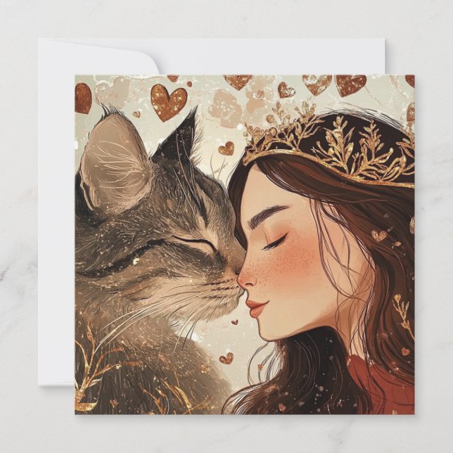 Valentine prinsessa & hennes kattunge kort (Framsida)