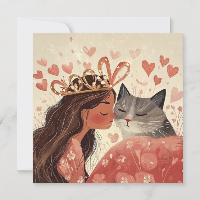 Valentine prinsessa & hennes kattunge kort (Framsida)