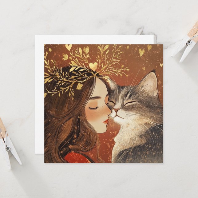 Valentine prinsessa & hennes kattunge kort (Fram/Back In Situ)