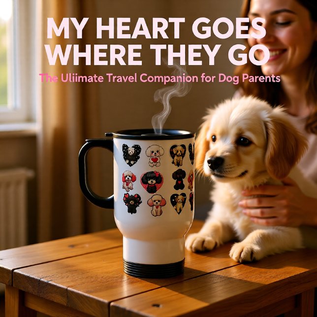 Valentine Pudel Hund | HUNDÄLSKARE | Resemugg (Cute Valentine Poodle Dogs Pattern – Heart Puppy Travel Mug)