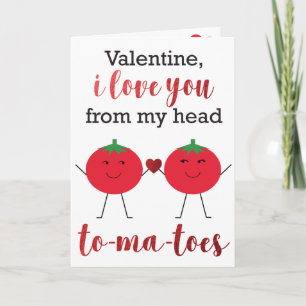 Valentine Puns Jag älskar dig Tomater Kort
