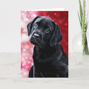 Valentine Puppy - Black Labour - Lab Puppy Helgkort