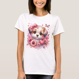 Valentine Puppy Kärlek T Shirt