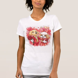 Valentine Puppy Love PNG Golden Retriever på svens T Shirt