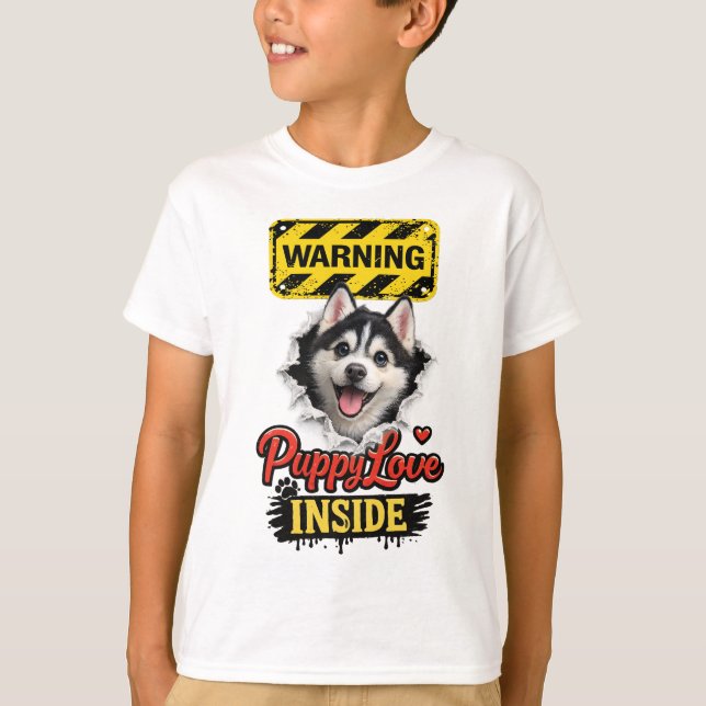 Valentine Puppy Love T Shirt (Framsida)