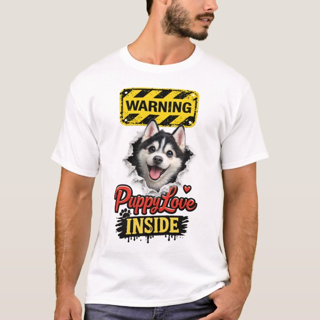 Valentine Puppy Love T Shirt (Framsida)