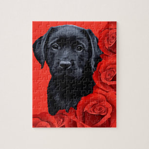 Valentine Puppy Ro - Labrador - Svart lab Pussel