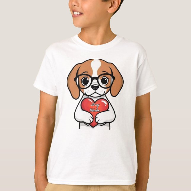 Valentine Puppy T Shirt (Framsida)