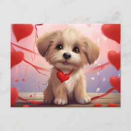 Valentine Puppy Vykort