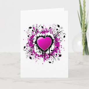 Valentine Purple Heart Kort