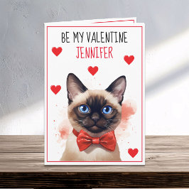 Valentine Purrfect Siamese Cat Kort