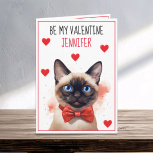 Valentine Purrfect Siamese Cat Kort