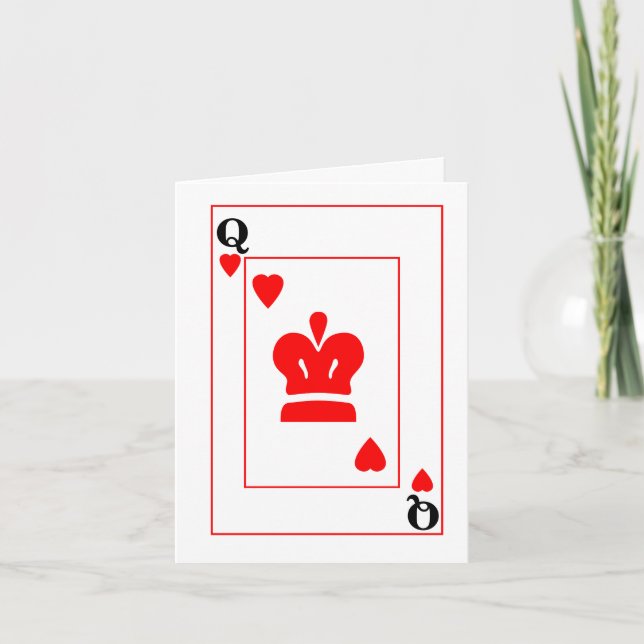 Valentine Queen of Hearts Card Kort (Framsida)