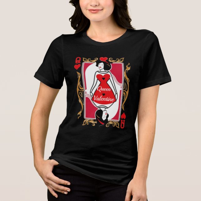 Valentine Queen | Spela upp kortinspirerad T-Shirt (Framsida)