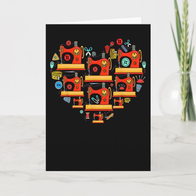 Valentine Quiltning Sömnad Sömmerska Kvinnors Outf Kort (Framsida)